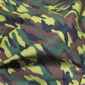 Army Camouflage Cotton Fabric: 44&quot; Wide Camo Print