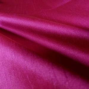 Fuchsia Red Faux Silk Dupioni Fabric – Poly Silk | 58" Wide by the Yard | Lustrous Poly Dupioni for Drapery, Gowns, Decor