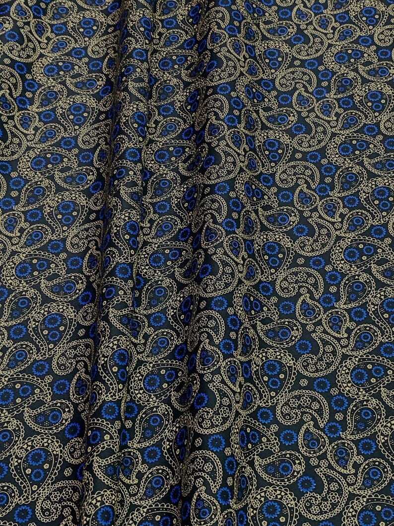100 Cotton Paisley Print Fabric 44W Material By the yard for Etsy