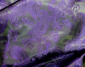 Purple Paisley Cupro Bemberg Lining Fabric: Iridescent Woven 60"W BTY