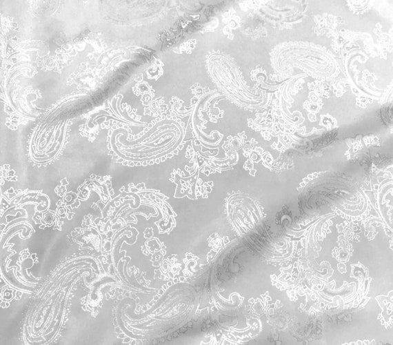 Off White Iridescent Paisley Viscose Jacquard Woven Fabric - Etsy Canada