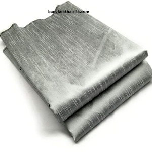 Dupioni Indian Silk Fabric: Two-Tone Silver Gray, 44&quot;W