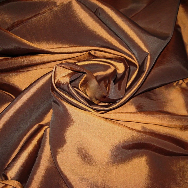 Brown Bronze Taffeta Faux Silk Fabric Material 60"W BTY Drapes Curtains Bridesmaids Dresses Tops Tablecloth
