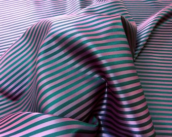 Pink & Gray Striped Cupro Bemberg Lining Fabric, 58" Wide
