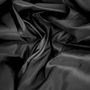 Black Taffeta Faux Silk Fabric Material 60"W BTY Drapes Curtains Bridesmaids Dresses Tops Tablecloth