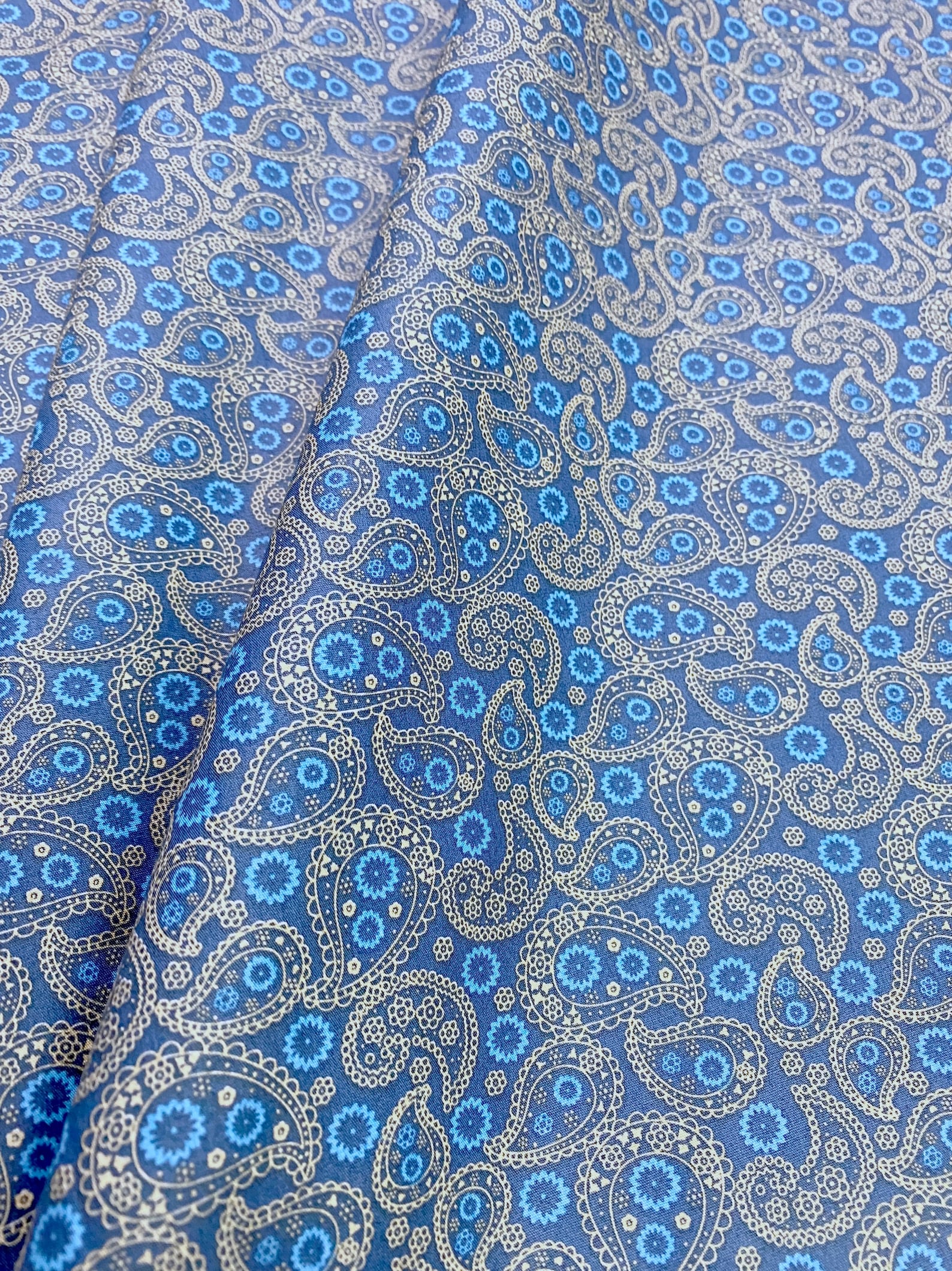 100 Cotton Paisley Print Fabric 44W Material by the Yard for Etsy