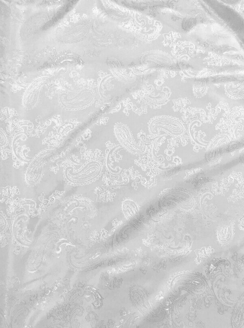 Off White Iridescent Paisley Viscose Jacquard Woven Fabric - Etsy