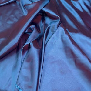 Blue Shot Dark Red Taffeta Faux Silk Fabric Material 60"W BTY Drapes Curtains Bridesmaids Dresses Tops Tablecloth