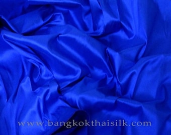 Cobalt Blue Thai Silk Fabric: Handwoven Two-Tone Taffeta, 40" Wide by the yard