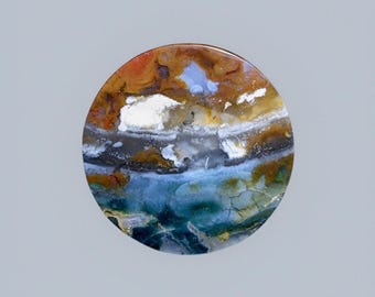 Kaboszon z wielokolorowego jaspisu Klawing: indonezyjski kamień szlachetny (28x28x5mm)