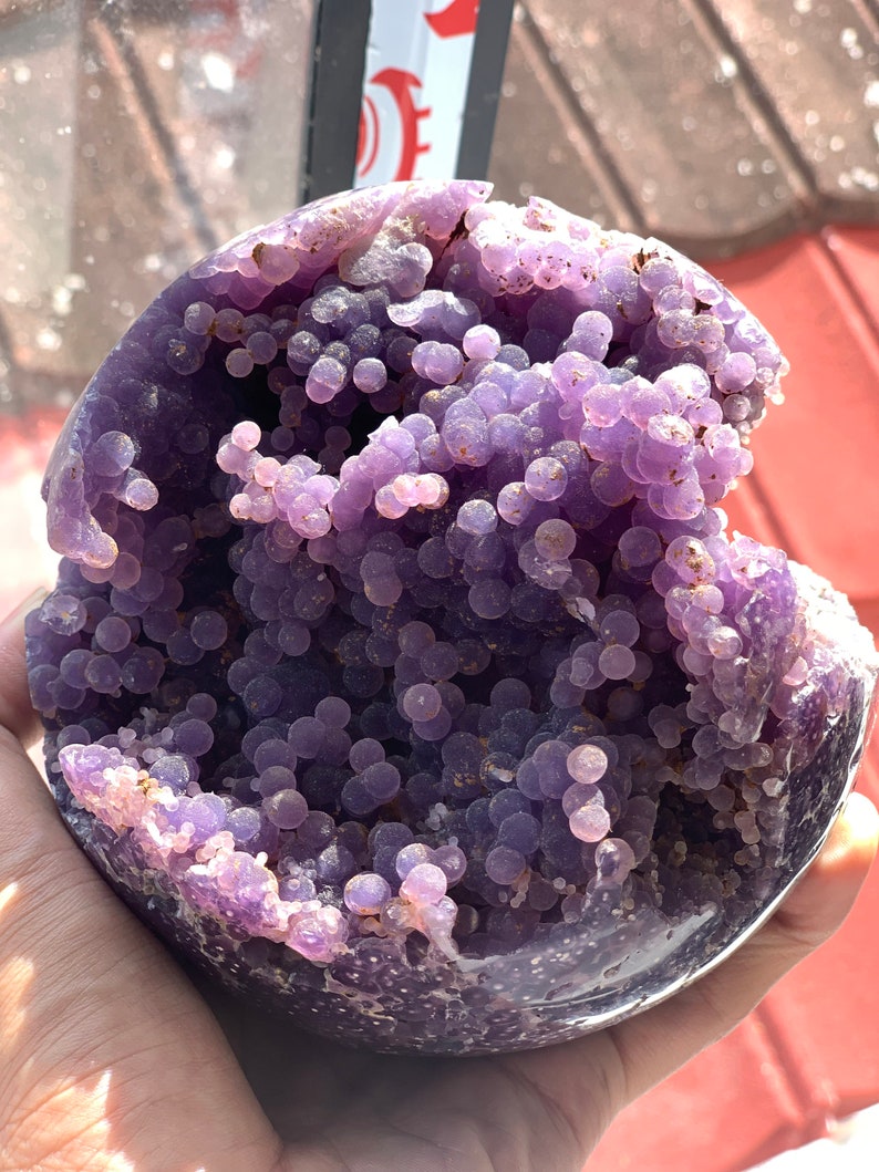 Purple Grape Agate Crystal Sphere: Home Decor, Crystal Healing - Etsy