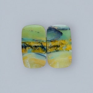 Blue Opalized Petrified Wood Copper Inside Pair Earring , Indonesia Opal Gemstone, Loose Gemstone For Making Jewelry, Hand Polished Stone