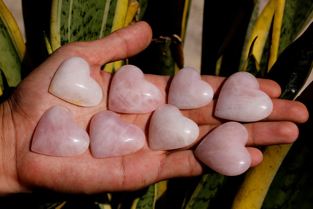 Corazón de cristal de cuarzo rosa cristal de corazón de cuarzo rosa ...