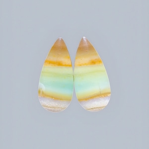 Blue Opalized Petrified Wood Copper Inside Pair Earring , Indonesia Opal Gemstone, Loose Gemstone For Making Jewelry, Gift Personal