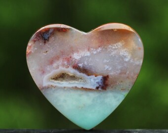 Blue Opalized Petrified Wood Heart