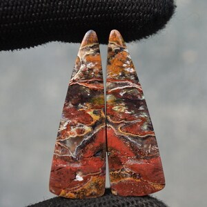 Rare Opalized Petrified Wood Copper Inside Pair Earring  , Indonesia Opal Gemstone, Hand Polished Stone
