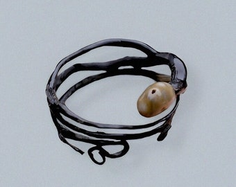 Akar Bahar Black Coral Maluku Ocean Handmade Bangle Antique Bracelet