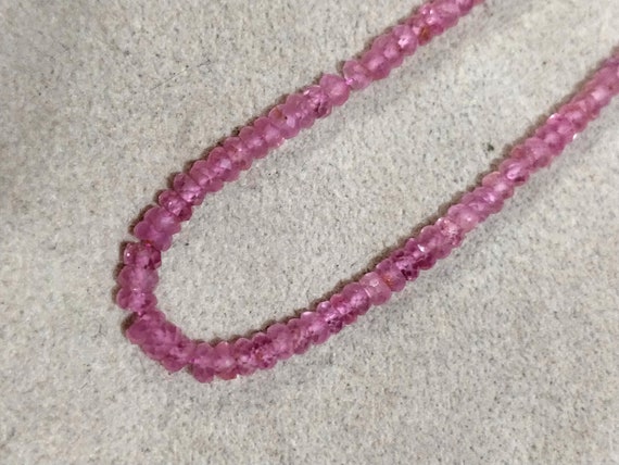 Natural Pink Spinel Faceted Rondelle Beads 16" Strand, Untreated Unheated Pink Spinel Choker Christmas Gift Beaded Necklace, 3 mm beads