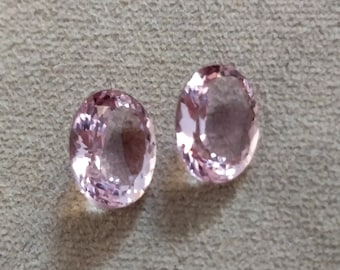 Natural Pink Morganite Excellent Cut 9 x 7 mm 10 x 8 mm Oval Matching Pair Gemstones Sharp Pink Loose Morganite Jewelry Loose Stones