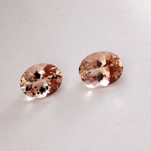 10x8 & 11×9 mm Faceted Oval cut Natural Peach Morganite Ring making Loose stones Genuine Morganite Excellent cut  Oval shape Clean Gemstone