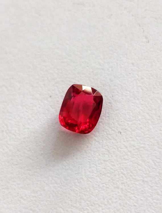 6 mm Cushion Certified Unheated Untreated Red Spinel Ring Gemstone Elongated Cushion Cut Deep Red Natural Burma Ruby Spinel Jewelry