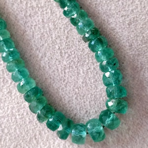 16&quot; Natural Zambian Emerald Faceted Roundel beads green fire Genuine Emerald 4 mm Faceted Rondelle Loose Beads gemstones