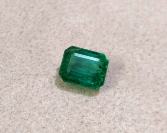 9 x 7 mm Emerald cut Deep Green Natural Zambian Emerald Loose Gemstone 3.32 cts Octagon Emerald Ring Rectangle Emerald Transparent gemstone