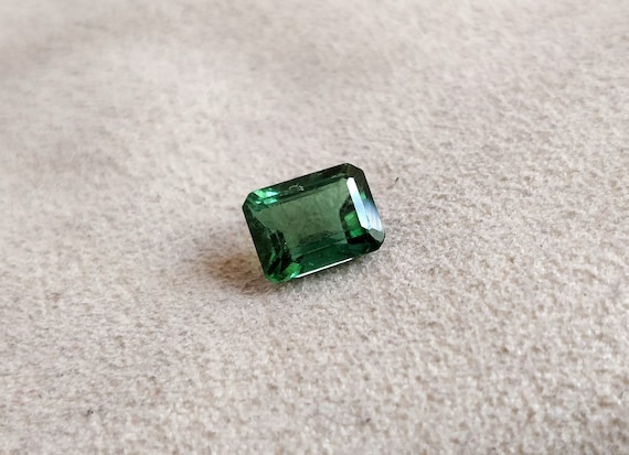 Emerald cut Octagon Natural Green Tourmaline Ring Gemstone, 8×6 mm Rectangular cut Loose Tourmaline, Transparent Green Color Clean gemstone