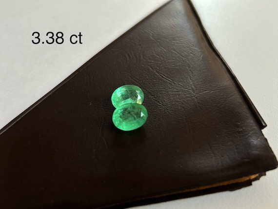 9 x 7 mm Oval cut Colombian Emerald matched Pair, Transparent Green Loose Emerald Earring Gemstones, Faceted Oval Emerald Jewelry making