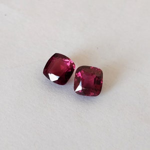 Purple Red Spinel 5.50 mm Cushion Cut Matching Pair Untreated Certified Burma Red Purple Spinel Earring Gemstones Clean & Firing Gems image 6