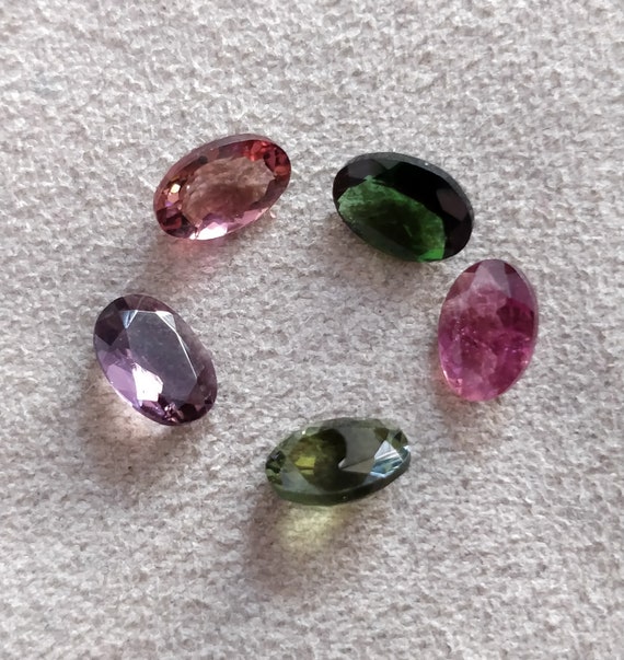 Excellent Cut Oval Natural Multi Tourmaline Gemstones 7 x 5 mm Oval Shape loose Tourmaline Mix Color 5 piece Set
