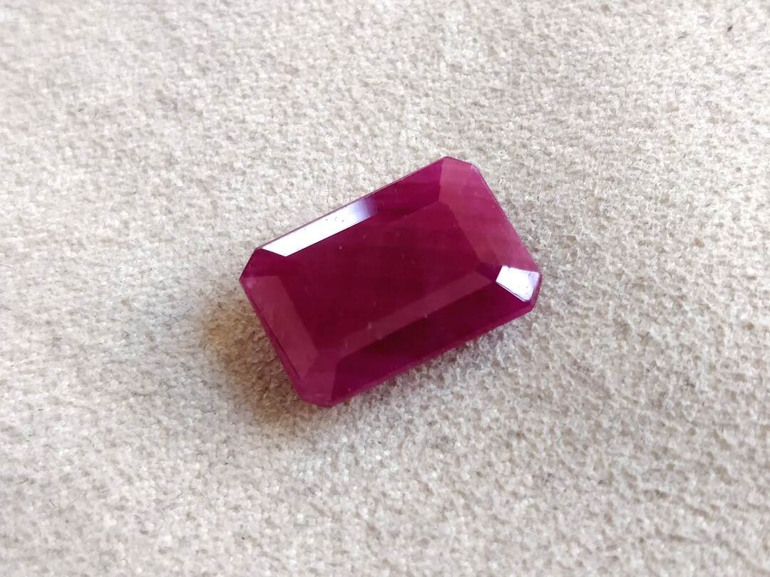 14.50x10 Mm Emerald Cut Deep Red Ruby, Unheated Natural Ruby Ring, July ...