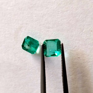 Luster Green Color 6 mm Square Emerald cut Natural Colombian Emerald Certified Emerald Jewelry Loose Gemstones