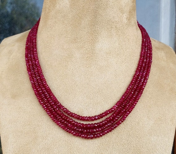 Natural Ruby 3 Mm 4 Mm Roundel Faceted Beads Rondelles 4 - Etsy