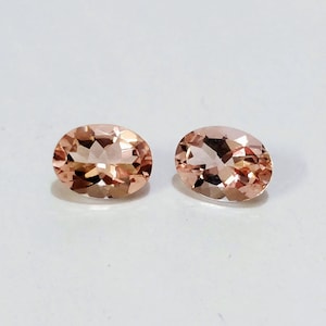 7x5, 8x6 mm Excellent Cut Faceted Oval Natural Untreated Peach Morganite Loose stones Peach color Matching Gemstones Clean Clarity