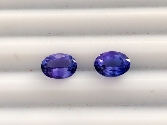Excellent cut oval Tanzanite Matching Pair - AAA+ Deep Blue Natural Tanzanite Earring Gemstones - 8.50x6.50 mm Loose Tanzanite Pair