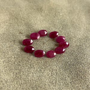 6x4 mm Genuine Red Ruby Ovals : Natural Burma Ruby 5 pieces set, Oval shaped Faceted Rubies, Ruby-Jewelry loose stones