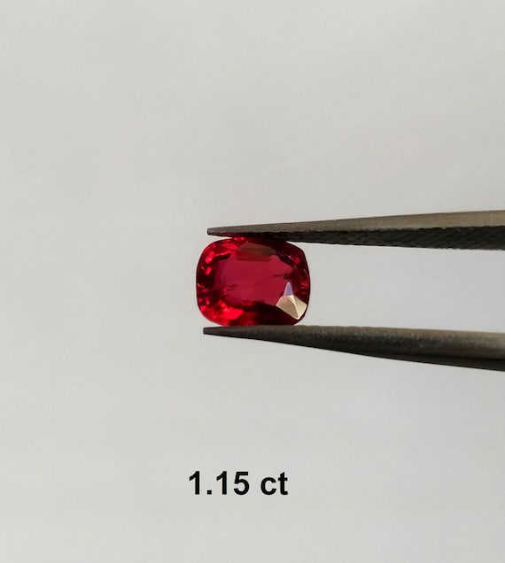 6 mm Cushion Certified Unheated Untreated Red Spinel Ring Gemstone Elongated Cushion Cut Deep Red Natural Burma Ruby Spinel Jewelry