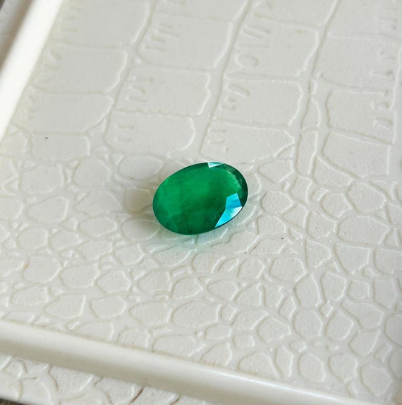 13.50x10 mm Oval Natural Zambian Emerald, Transparent Deep green Emerald Ring gemstone, Faceted Emerald Oval cut, Unheated Emerald Certified