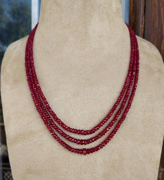 Red Ruby Pendant Set in Garnet String – Niz & Aly