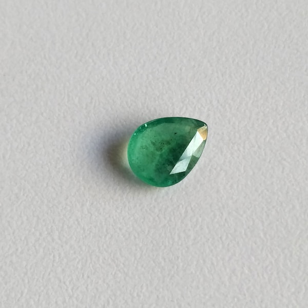 9 x 7 mm poire naturelle émeraude zambienne pendentif pierre précieuse transparente vert émeraude à facettes poire coupe lâche émeraude