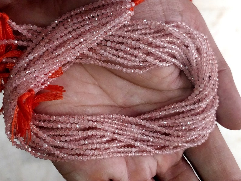 Natural /& Genuine Morganite Micro Faceted 2 mm Seed Beads Rondelle 13 Full Strands jewelry Crafting Free Shipping