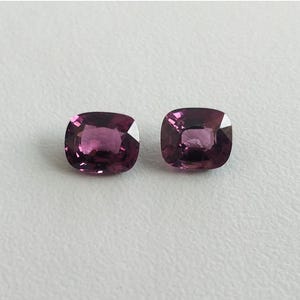 Natural Purple Spinel Elongated Cushion Pair, Burma Spinel Earrings loose Gemstones, Rectangle Cushion Spinel Matching Pair, Clean clarity image 9