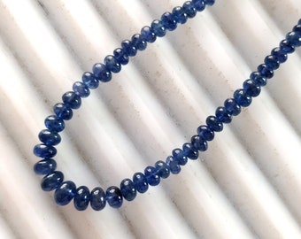 Natural birmânia azul safira pedra preciosa 3 mm suave rondelle contas 16 "fio solto contas de safira birmanesa colar feito à mão
