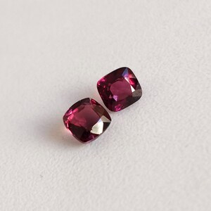 Purple Red Spinel 5.50 mm Cushion Cut Matching Pair Untreated Certified Burma Red Purple Spinel Earring Gemstones Clean & Firing Gems image 9