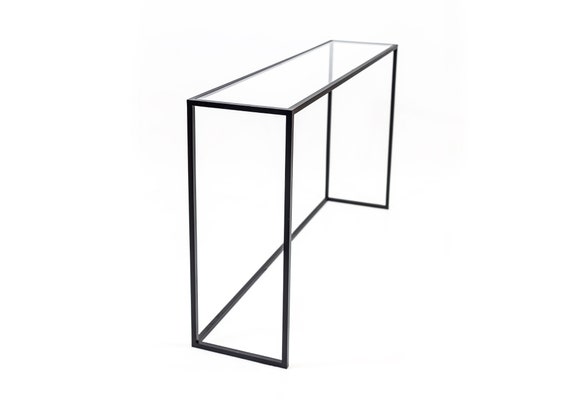 Console table for entrance or living room with glass shelf