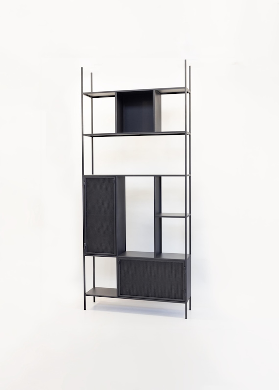 Custom-made iron bookcase container shelf