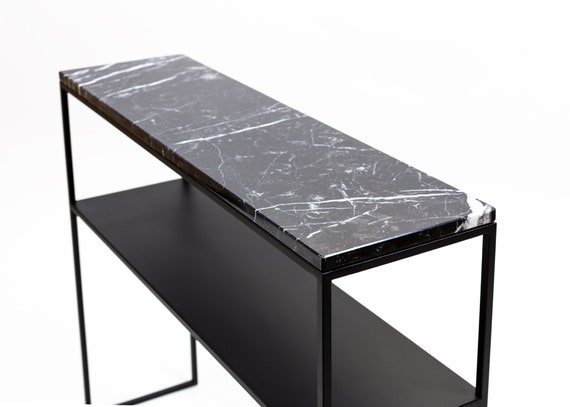 Marble console 2024 table with shelf