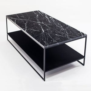 Marquinia black marble coffee table