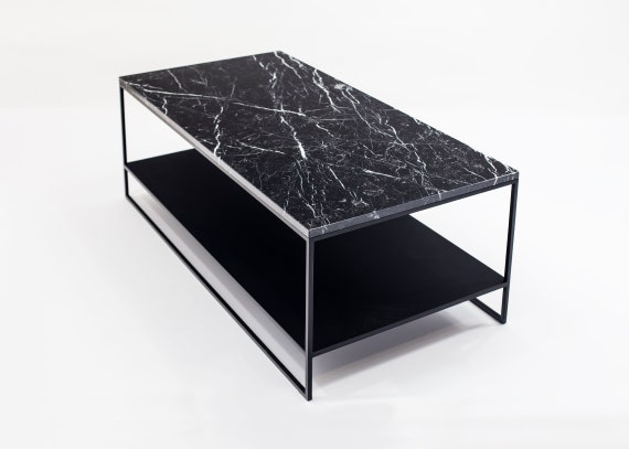 Marquinia black marble coffee table